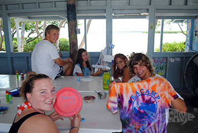 Various arts and crafts projects at Seacamp