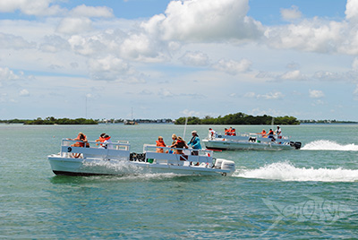 Flattops taking campers out on a trip at Seacamp